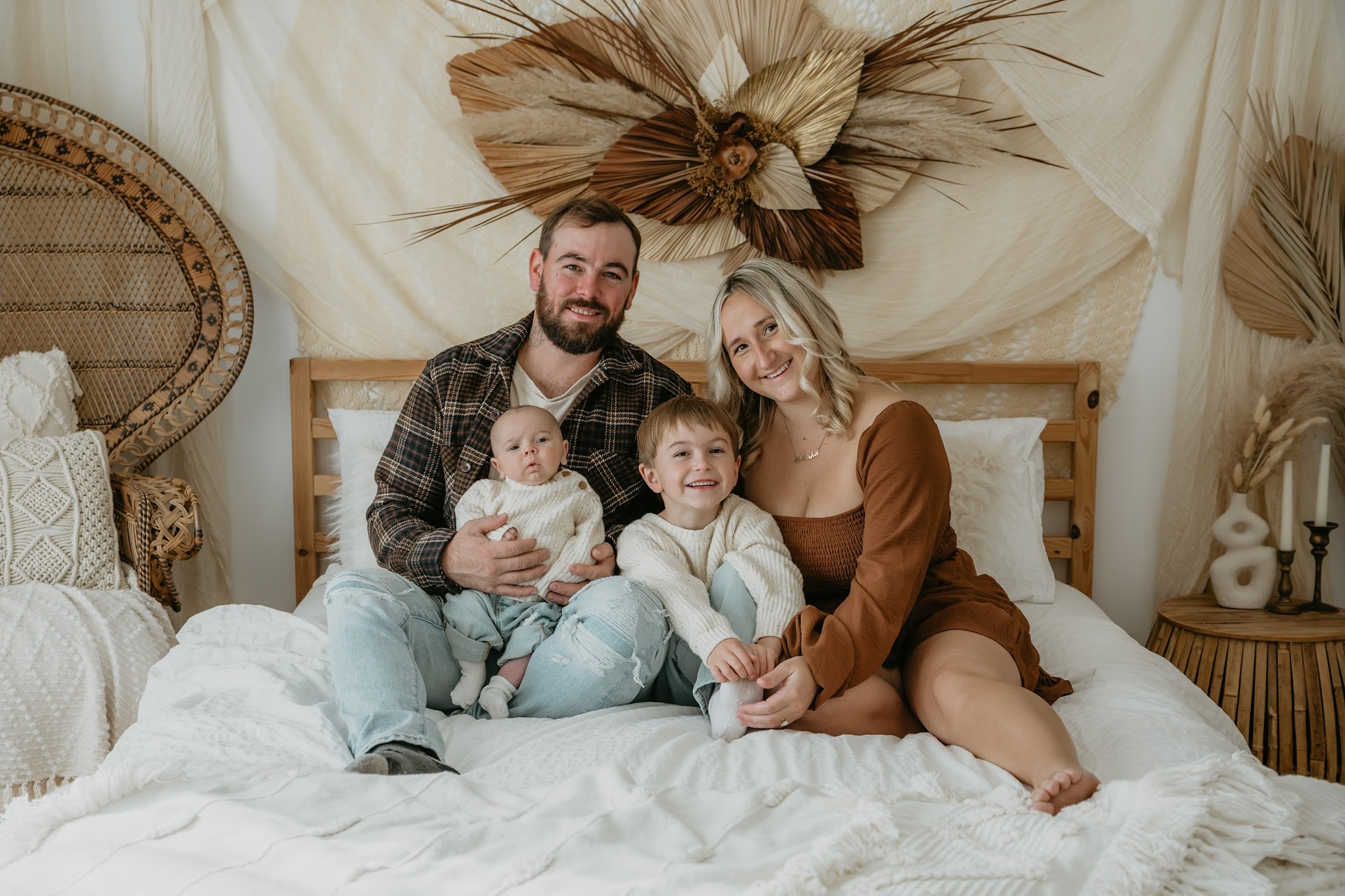 Jason and Aleisha Deschamp with their family — founders of True Performance Roofing